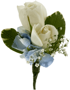 White Rose And Hydrangea Boutonniere • $10 - Rose Hydrangea Boutonniere (500x611), Png Download