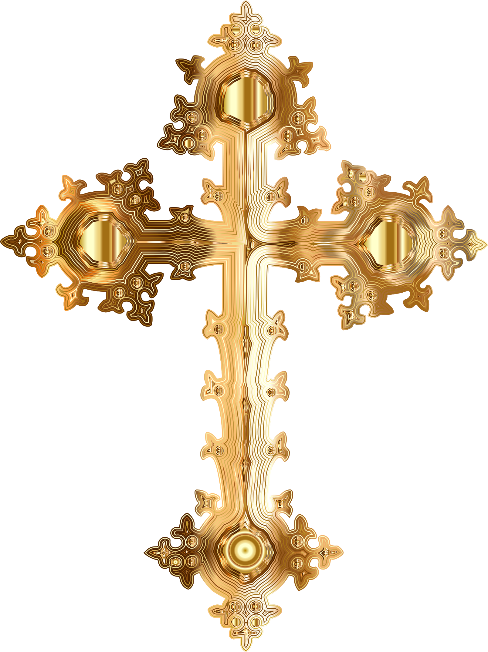 This Free Icons Png Design Of Golden Ornate Cross No (1608x2150), Png Download