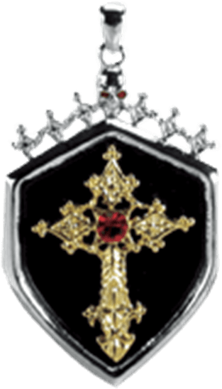 Golden Cross Shield Pendant - Locket (555x555), Png Download