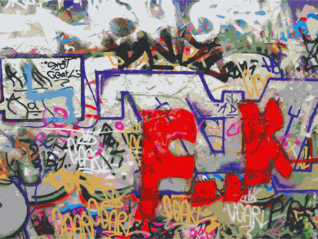 East Side Gallery Graffiti Berlin Wall Mural - Cafepress Graffiti 5'x7'area Rug (453x340), Png Download