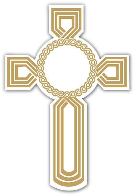 Symbol, Cross, Golden, Christian, Religion, Faith - Illustration (441x640), Png Download