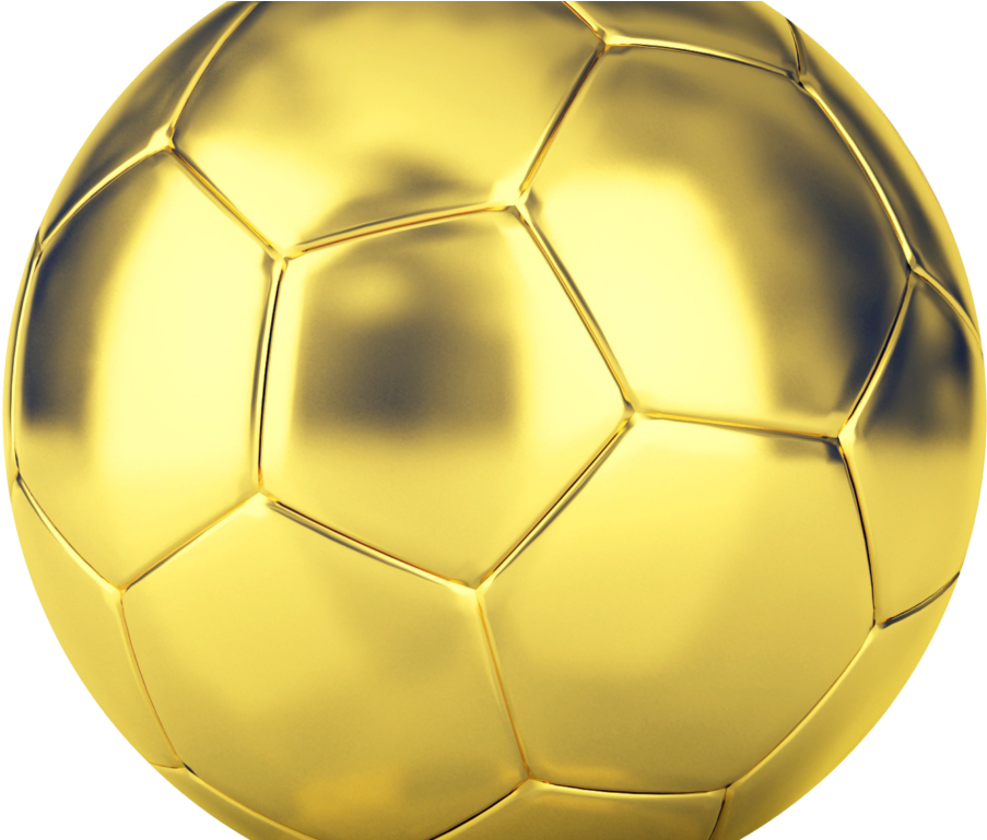 Golden Football Png Transparent Image - Gold Soccer Ball Png (1024x768), Png Download