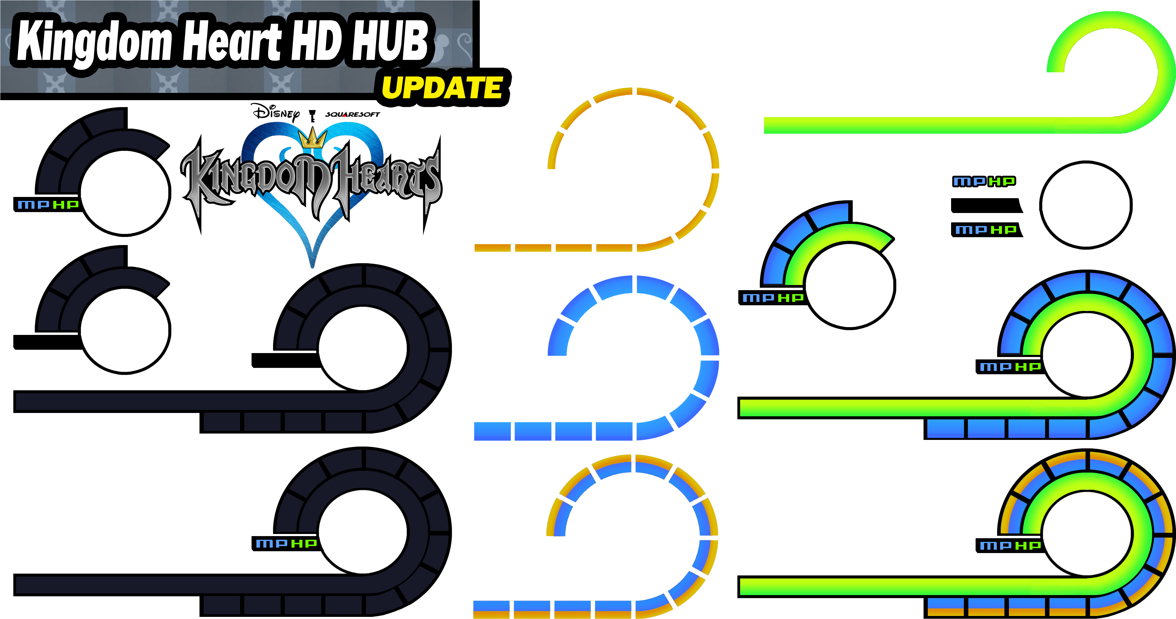 Banner Library Stock Make Your Own Kingdom Heart Hd - Kingdom Hearts Hud Png (3920x2080), Png Download