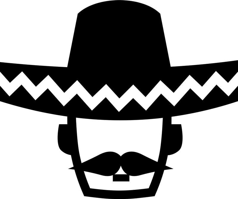 Mexican Man Wearing Sombrero Rubber Stamp - Mexican Man With Sombrero Clipart (800x668), Png Download