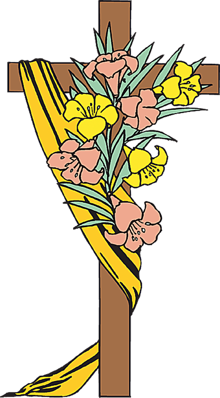 Easter Lily And Cross Clipart - Transparent Background Easter Png (415x750), Png Download