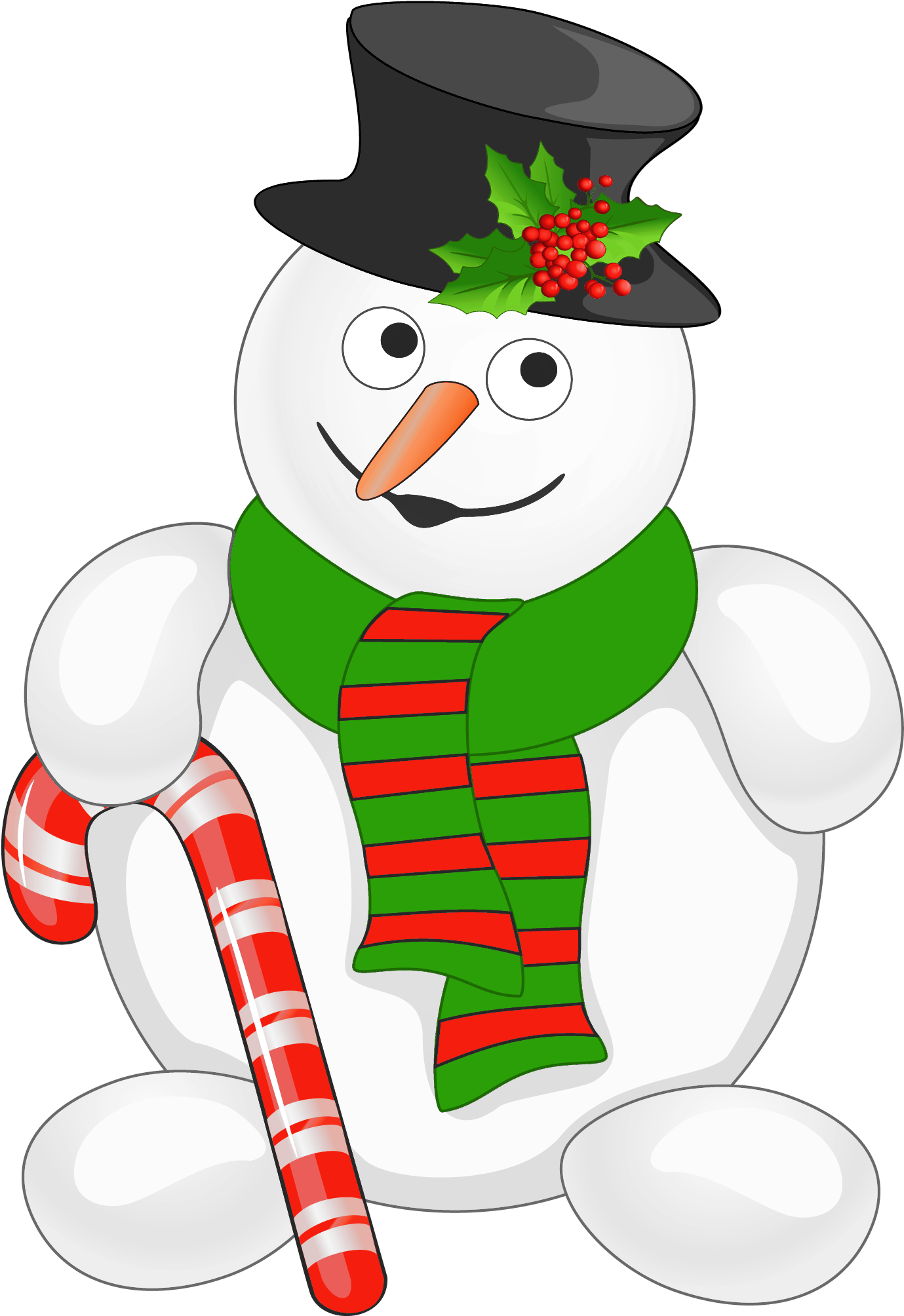Snowman With Candy Cane Png Clipartu200b Gallery Yopriceville - Snowman With Candy Cane (1424x2028), Png Download