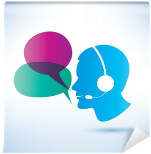 Smiling Man With Headphones And Speech Bubbles Wall - Graphic Design (400x400), Png Download