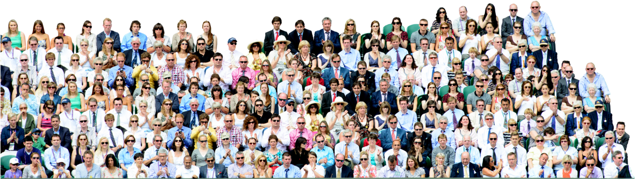 Crowd Transparent Anime - Stadium Crowd Png (1280x371), Png Download