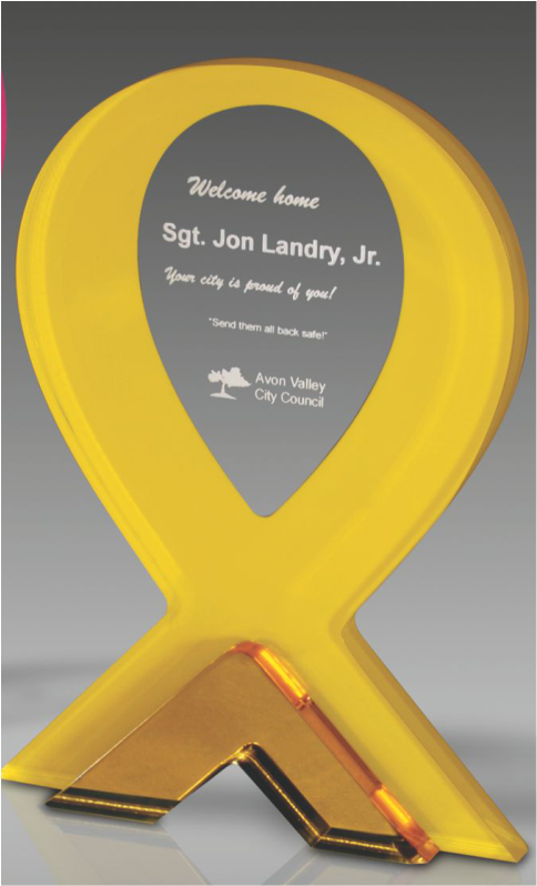 Brilliant Yellow Ribbon Award A209 - Ribbon Awards (5 7/8"x8"x1 3/8") Yellow Quantity(1) (600x800), Png Download