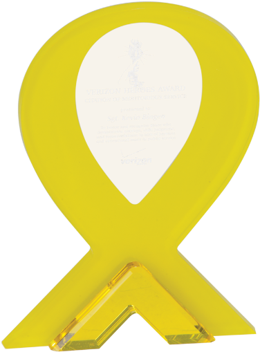 Awareness Acrylic Award - Yellow Quantity(1) (389x520), Png Download
