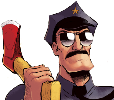 Axe Cop - Style - Cop - Of All Of The Characters In - Axe Cop (376x329), Png Download