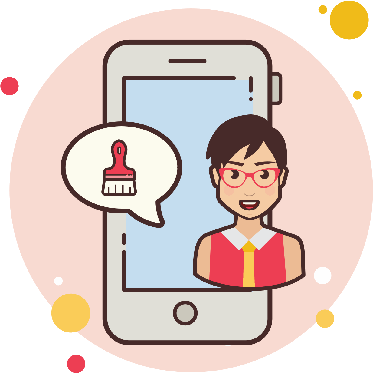 Pincel De Pintura Del Teléfono Icon - Painting (1600x1600), Png Download