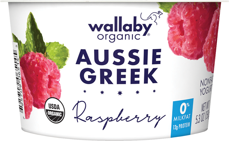 Raspberry Organic Greek Nonfat Yogurt - Wallaby Yogurt (800x502), Png Download
