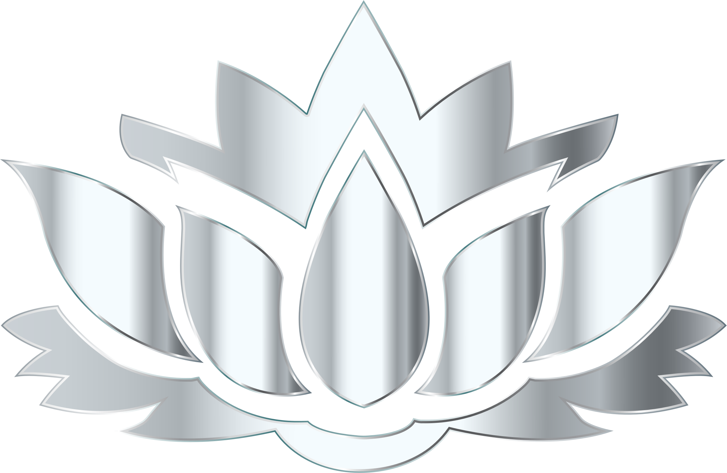 This Free Icons Png Design Of Silver Lotus Flower Silhouette (2346x1528), Png Download