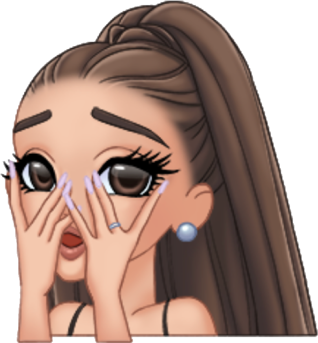 Arimoji Scared Yikes Eyes Bigeyes Browneyes Ohno Fright - Emoji Ariana (1024x1024), Png Download