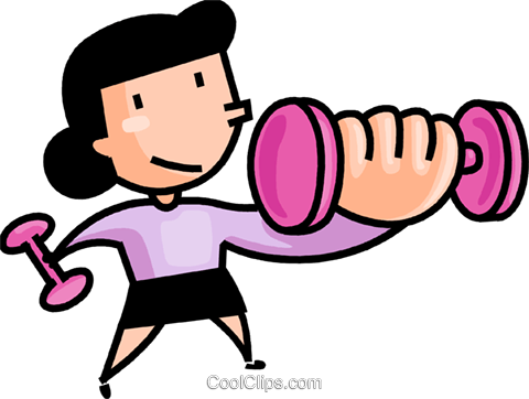 Girl Lifting Weights Royalty Free Vector Clip Art Illustration - Girls Lifting Weights Clipart (480x362), Png Download