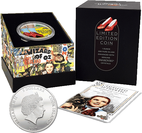 Silver Numismatic Wizard Of Oz Ruby Slippers 1oz Coin - Wizard Of Oz Collage Woven Throw White 48x80 (500x500), Png Download