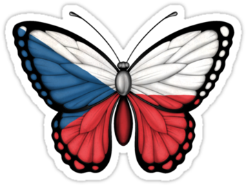 Czech Republic Flag Butterfly - South Korea Flag Butterfly Png (375x360), Png Download