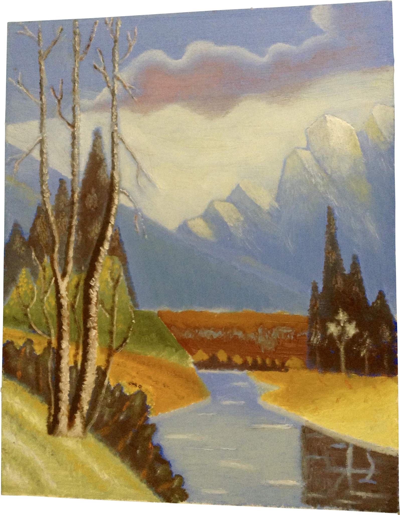 Ernest G Lucas, Oil Painting On Board Mount Rainier - Painting (2048x2048), Png Download