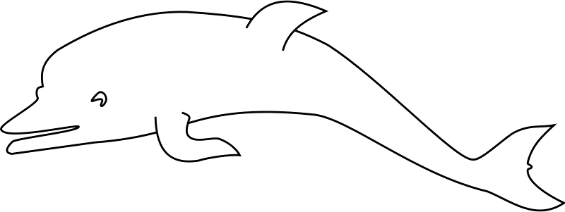 This Graphics Is Dolphin About Dolphin, Line Art, Mammals, - รูป ปลาโลมา การ์ตูน ระบายสี (800x301), Png Download