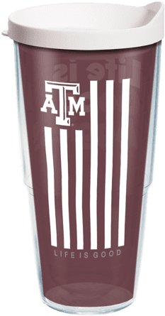 Texas A& M Flag Tervis Tumbler With Lid, - Life Is Good Texas A& M Flag Tervis Tumbler With (570x570), Png Download