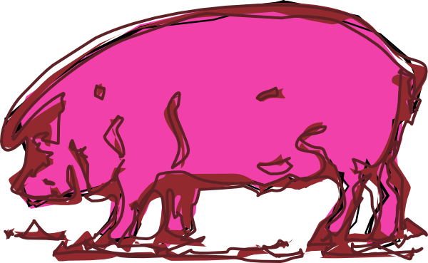 Pig Sketch - Pig (600x369), Png Download