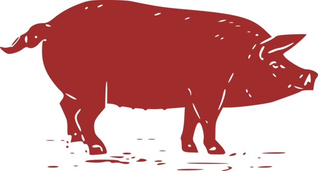 Black Iberian Pig Silhouette Pork Ham - Pig Silhouette (630x340), Png Download