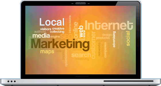 Online Marketing Laptop Png (560x340), Png Download