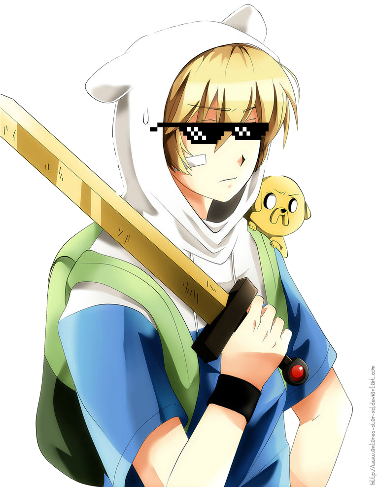 Anime Finn Glasses - Adventure Time Finn Anime (766x1044), Png Download