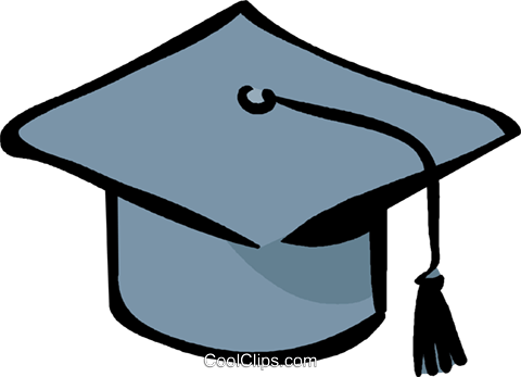 Graduation Hat Royalty Free Vector Clip Art Illustration (480x347), Png Download