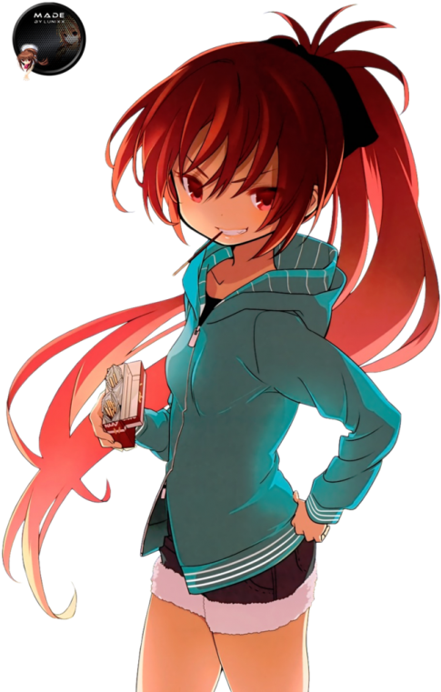 Transparent Girl Red Hair - Magic Anime Girl Red Hair (565x800), Png Download