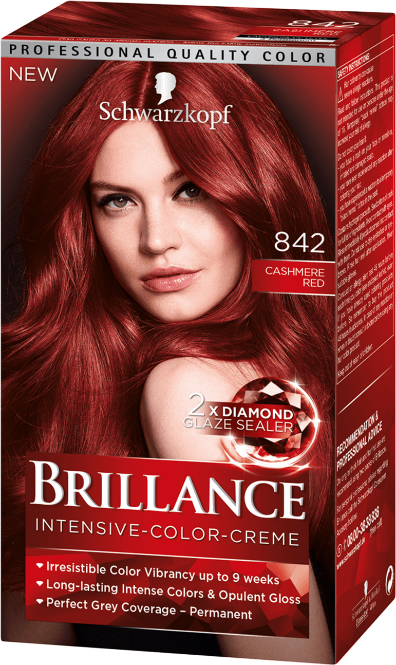 Brillance Com Intensive Color Creme 842 Cashmere Red - Schwarzkopf Brill 811 Skand. Blonde (970x1400), Png Download