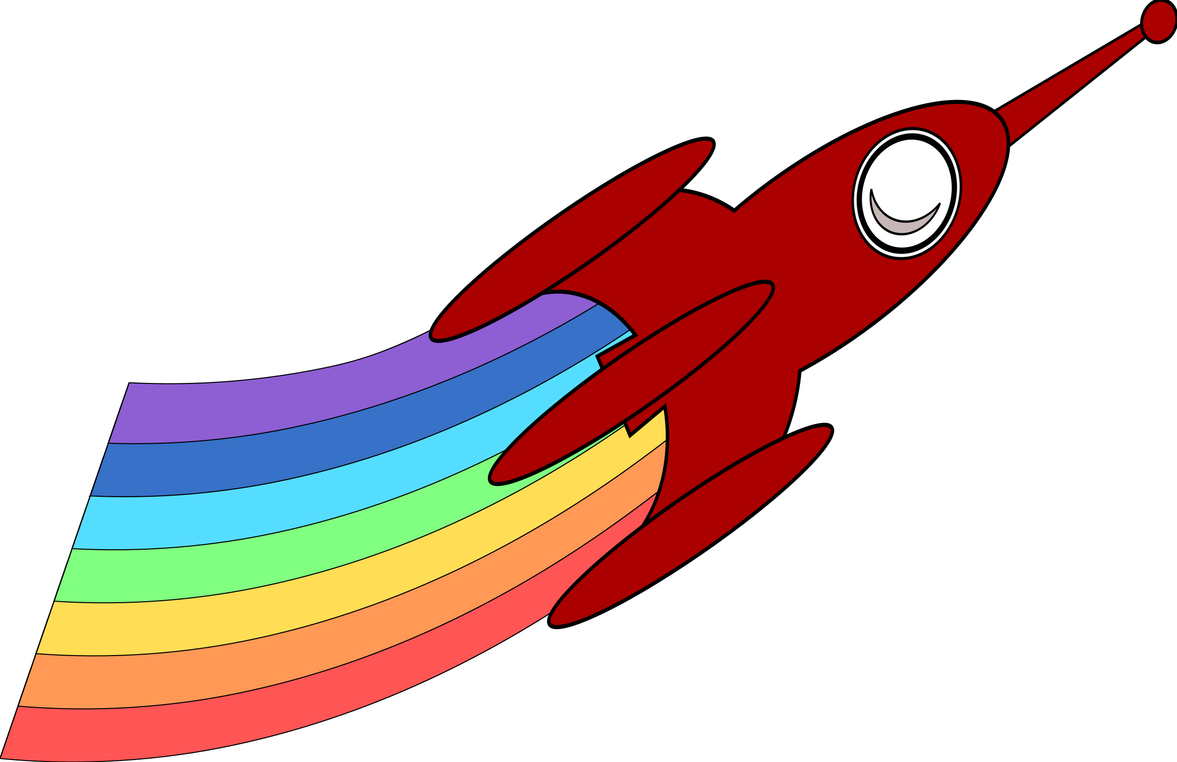 This Free Icons Png Design Of Rainbow Rocket (2400x1554), Png Download