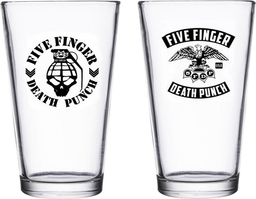 Rocker Crest & Grenade Skull Pint Glass Bundle - Hyde Boots And Blood Ffdp (1000x1000), Png Download