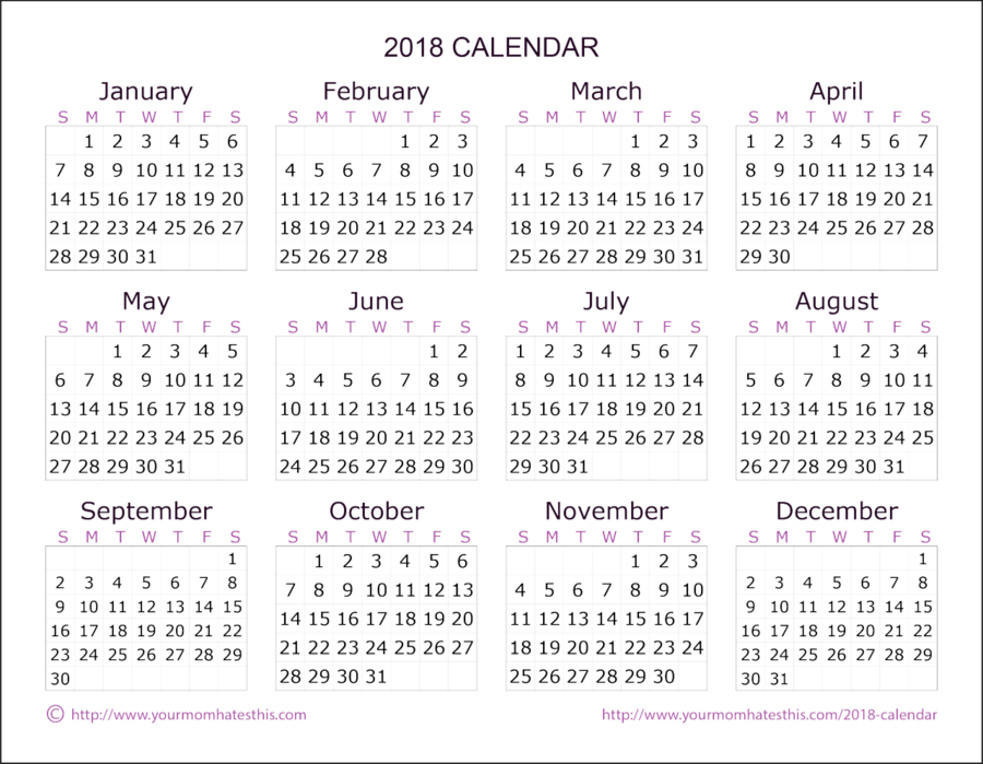 2018 Calendar Clipart Calendar Date Time - 2018 Year Medium Sized Calendar (900x699), Png Download