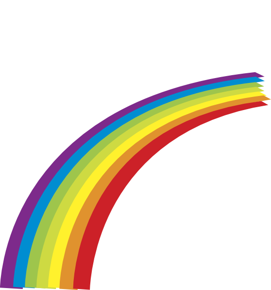 Rainbow Clip Art - Half A Rainbow (558x598), Png Download