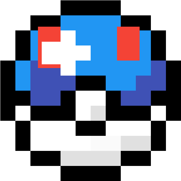 Great Ball - Pokemon Ball 8 Bit (1200x1200), Png Download
