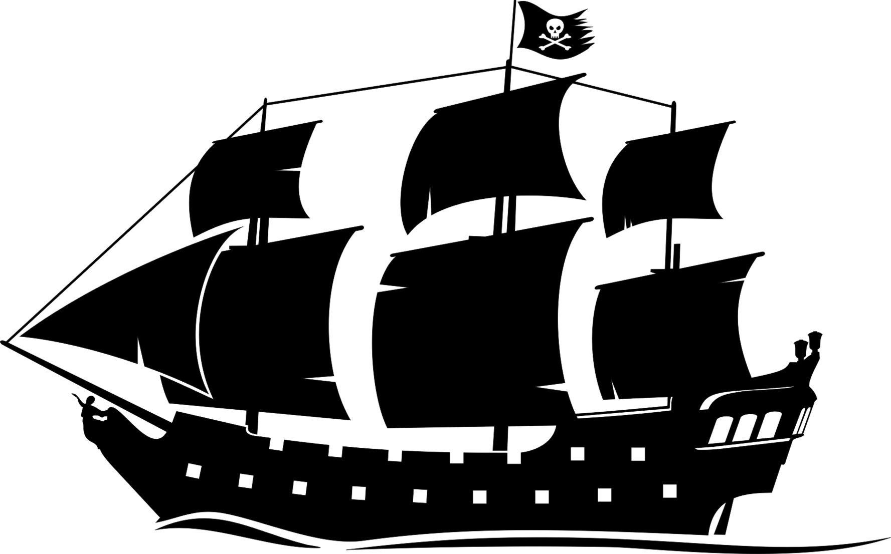 Peter Pan Ship Png - Black Pearl Ship Clipart (1777x1106), Png Download