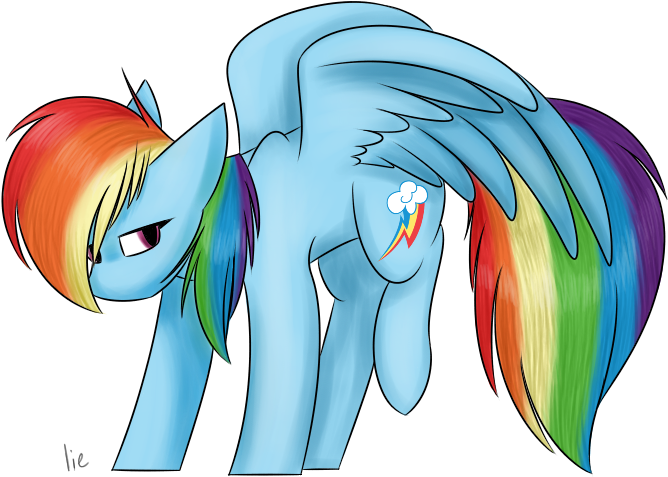 Female, Looking At You, Mare, Pegasus, Pony, Rainbow - Cartoon (678x496), Png Download