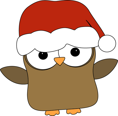 Santa Hat Clipart Png New Calendar Template Site - Owl Wearing A Santa Hat (500x491), Png Download