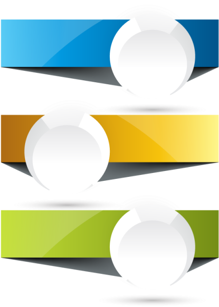 3 Banners With Round Label Template, Shape, Abstract, - Label (640x640), Png Download