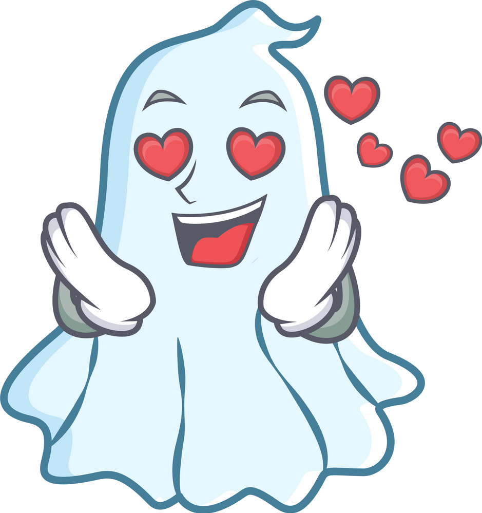 Halloween Fond D'écran Entitled Cute Ghost In L'amour - Cute Ghost Cartoon (939x999), Png Download