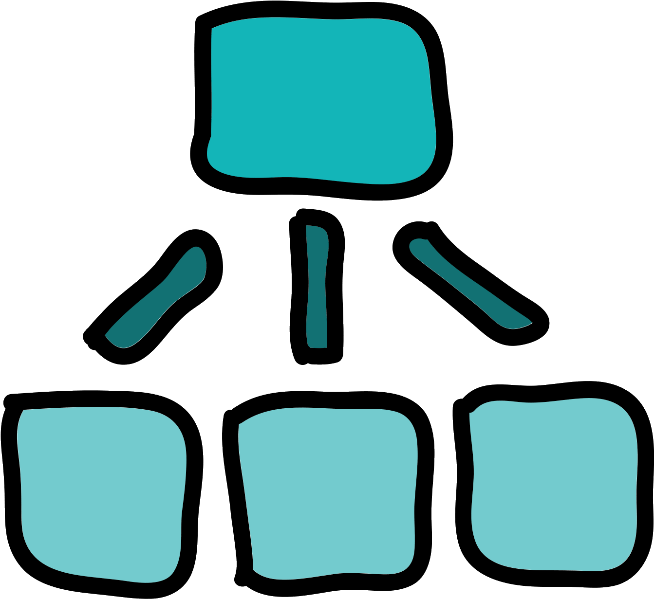 There Is A Small Rounded Square Above Three Equally - Hierarchy (1600x1600), Png Download