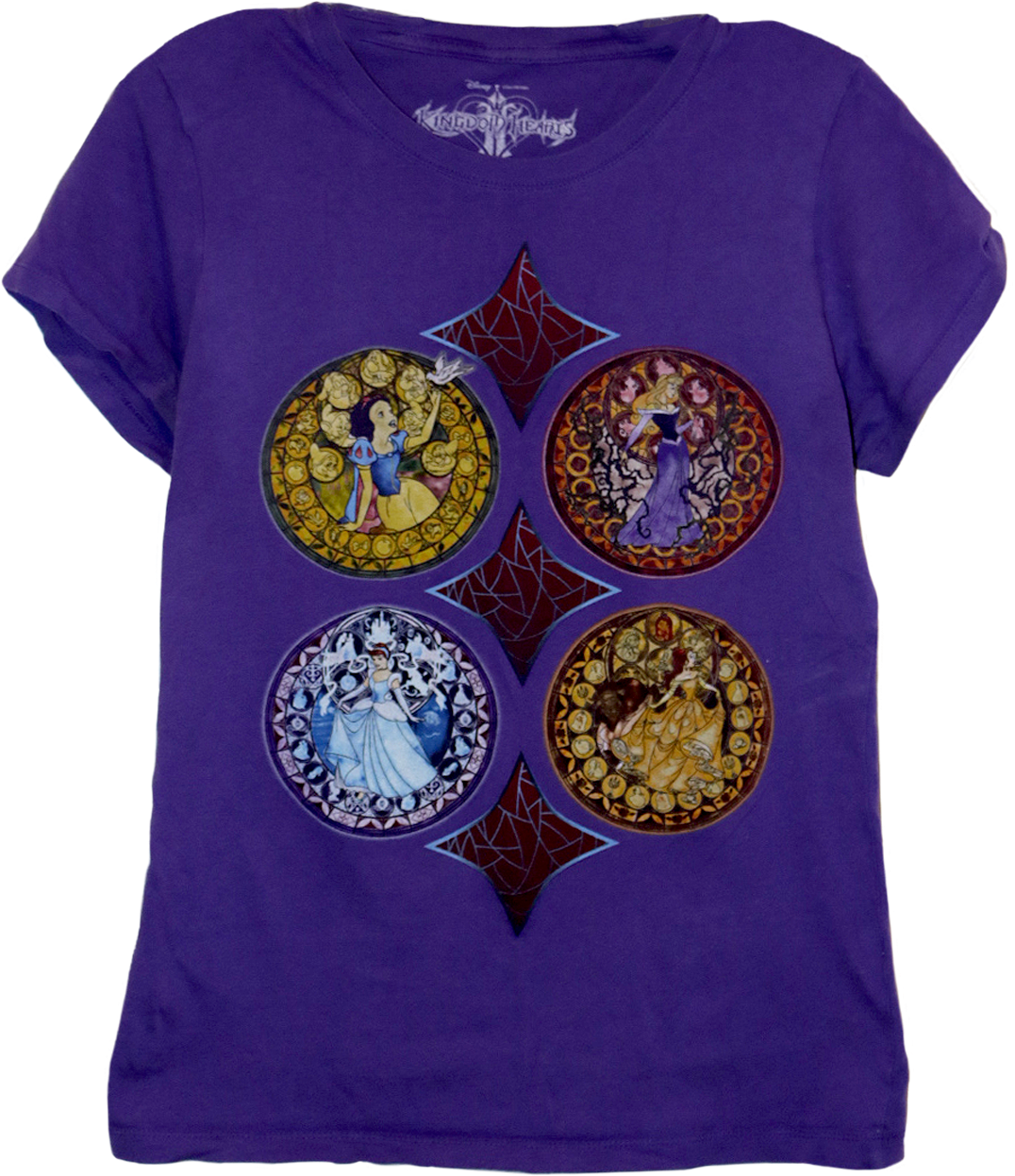 A Purple T-shirt With Four Mosaics Of Snow White, Cinderella, - Snow White And The Seven Dwarfs (1150x1300), Png Download