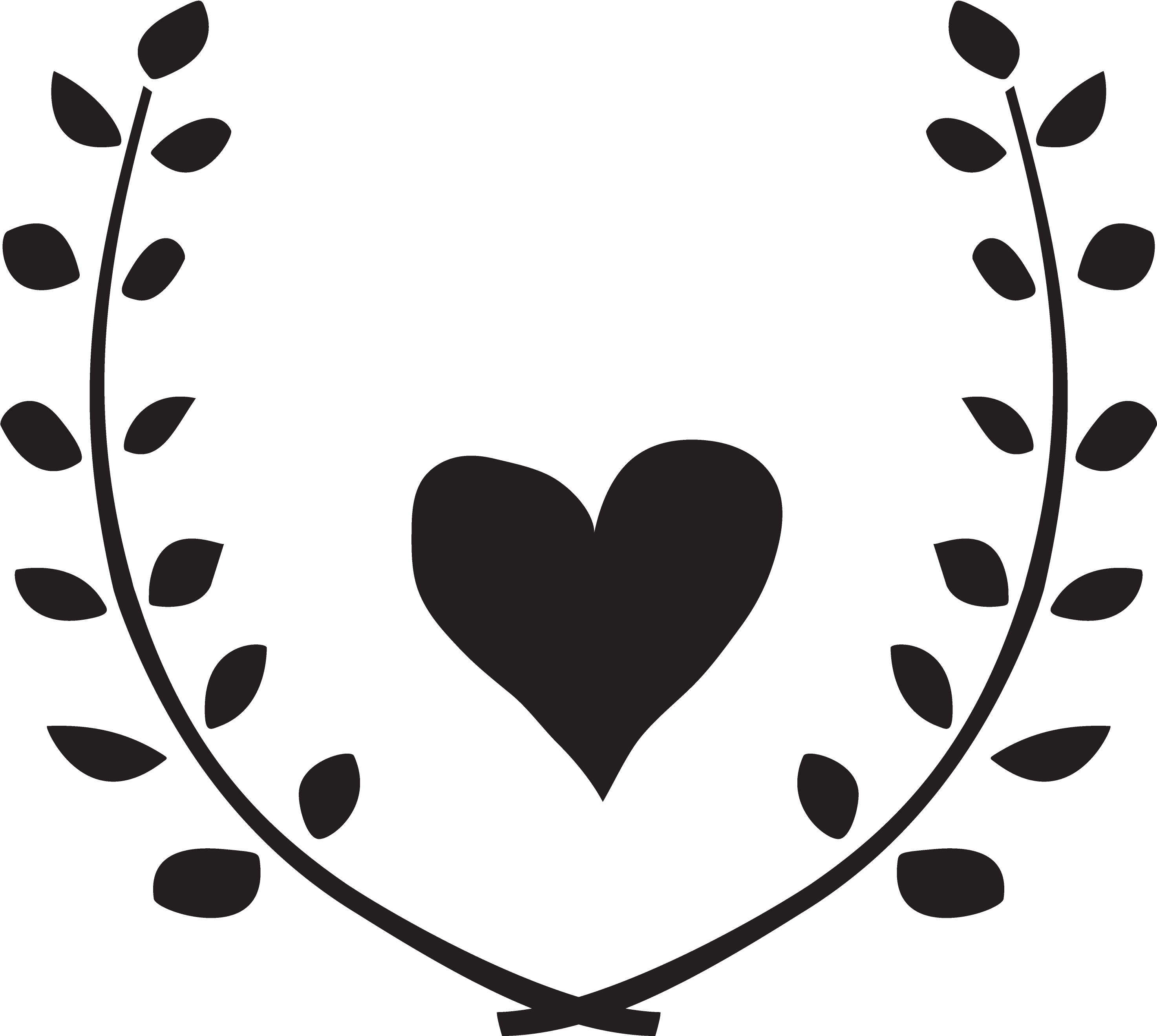 Heart Garland Monogram Free Cut File Vector Black And - Lavender Floral Wreath Clipart (3750x3750), Png Download