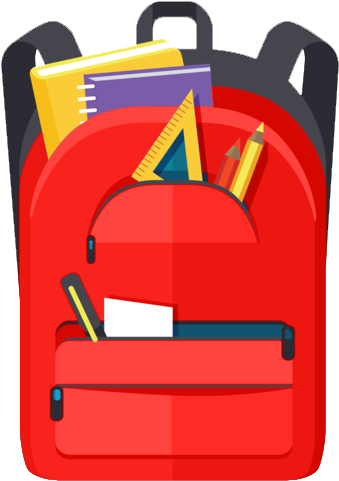 Backpack Filled With School Supplies - Notebook In The School Bag (480x480), Png Download