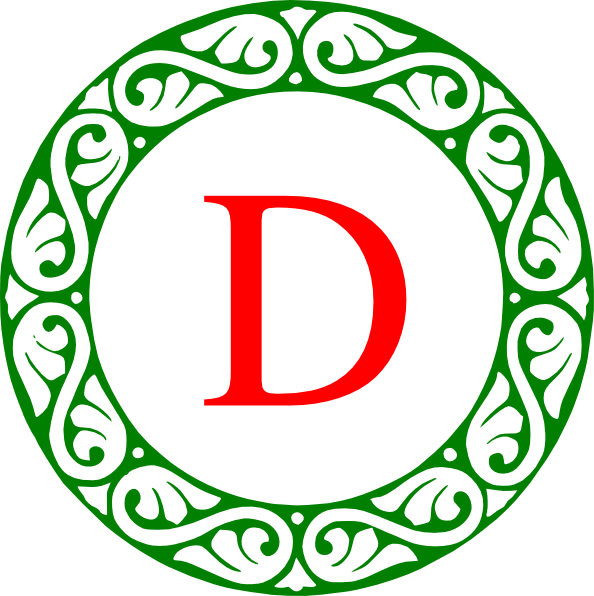 How To Set Use Letter D Christmas Monogram Clipart (594x596), Png Download