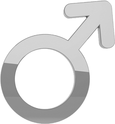 Male Sign Bw - Circle (410x450), Png Download
