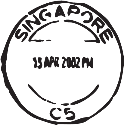 Singapore Apr 02 Postmark Wall Art Decal - Postmark Singapore (451x451), Png Download