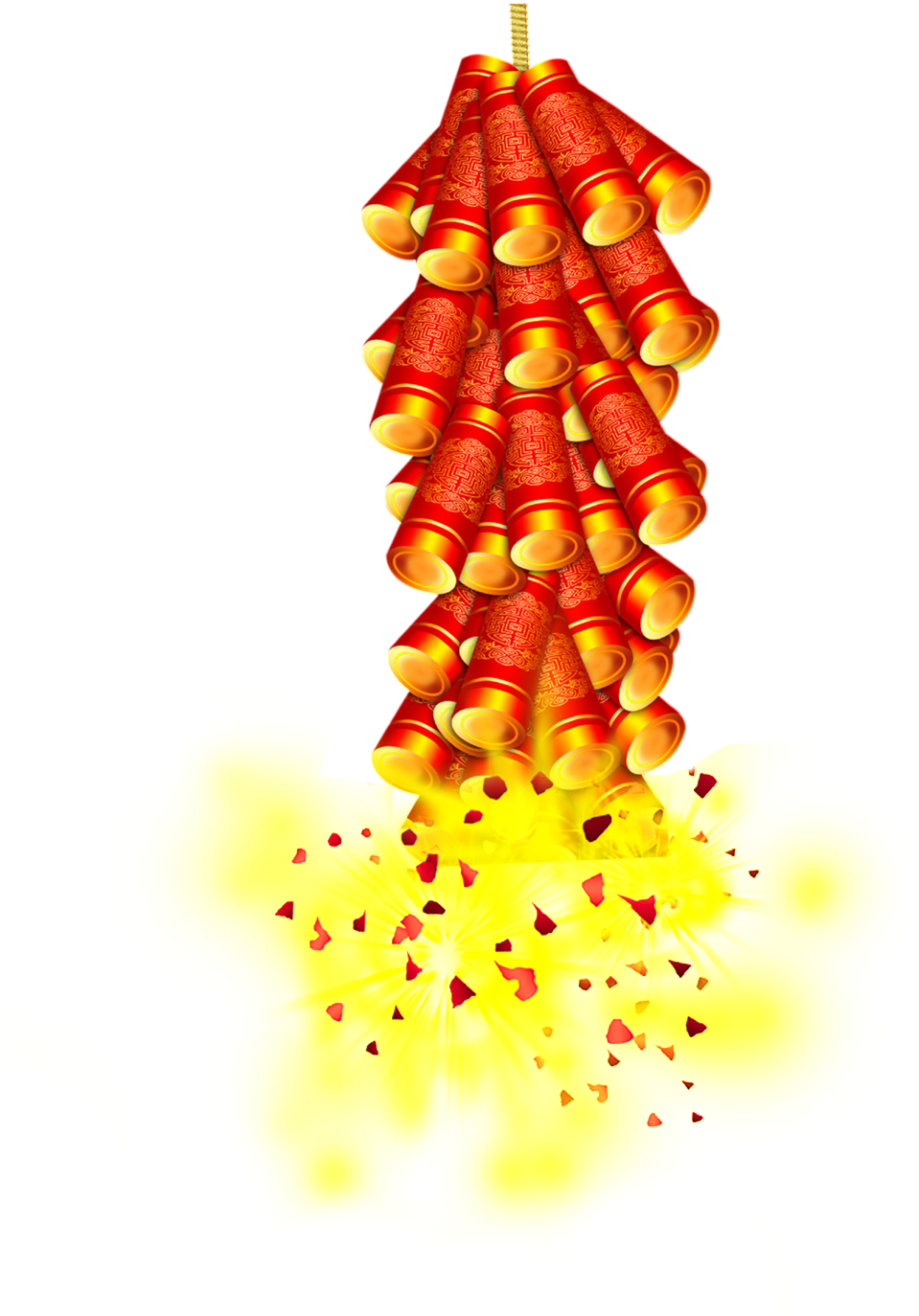 Realistic Spring Festival Firecrackers Transparent - 新年 鞭炮 Png (1024x1506), Png Download